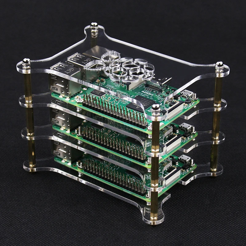 1-5 слой Raspberry Pi 4 Модель B акриловый чехол прозрачный корпус крышка с логотипом для Raspberry Pi 3 Model B+ Plus