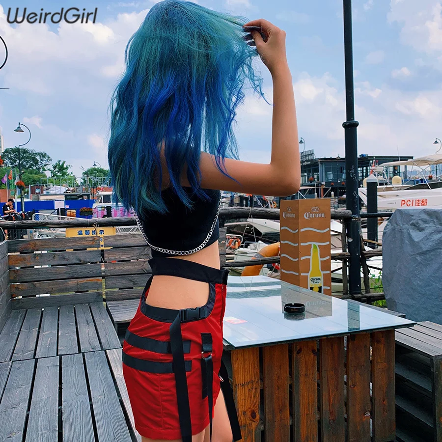 Weirdgirl женские сексуальные модные юбки открытая Высокая талия красная мини femme тонкая нижняя уличная Женская офисная одежда летняя Новинка