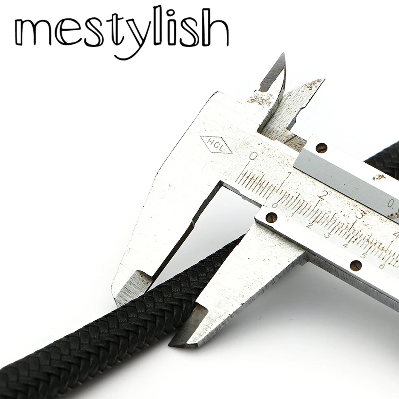 Mestylish 12*6 мм Плетеный кожаный шнур веревка плоский черный коричневый подходит для