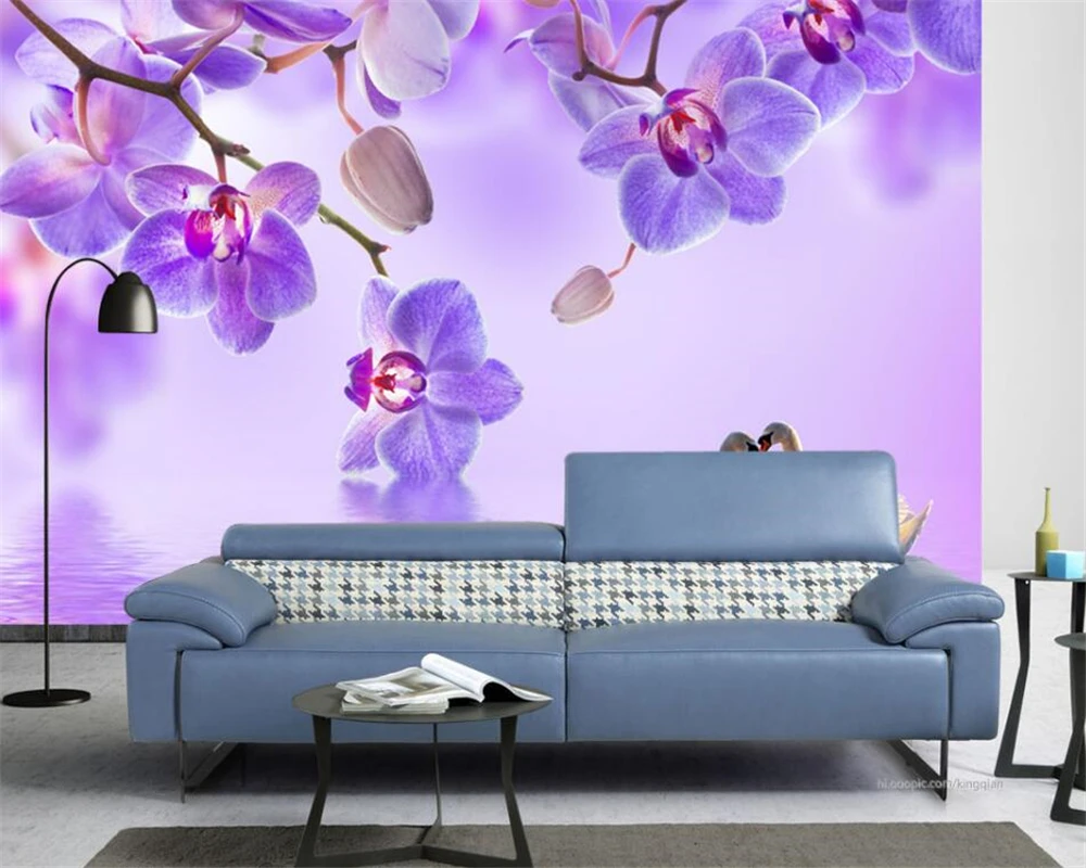 

Beibehang Customize any size 3D wall murals living room, modern fashion fantasy Phalaenopsis photo wallpaper papel de parede