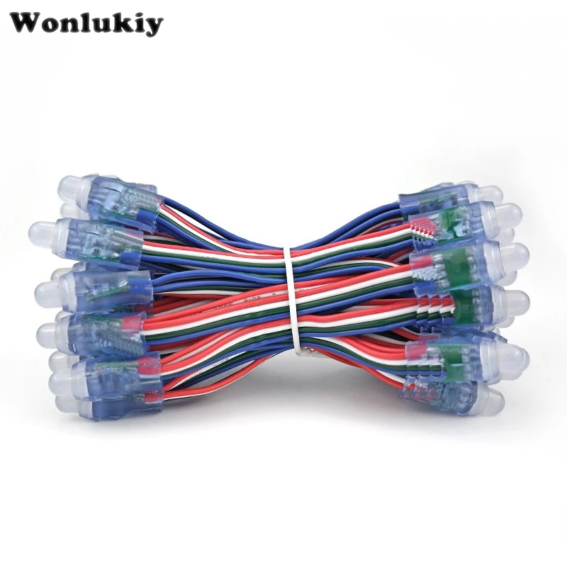100 шт./лот WS2811 2811 IC 12 мм RGB светодиодный модуль шнур IP68 Водонепроницаемый DC5V