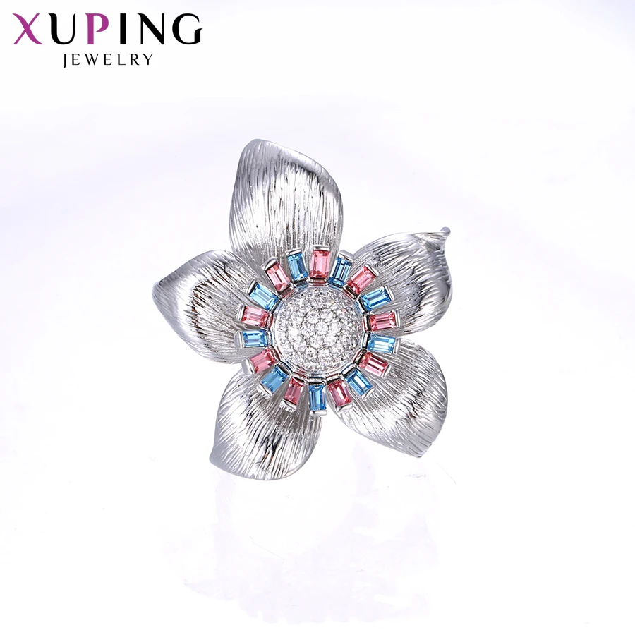 Темпераментное кольцо Xuping для женщин большие кристаллы в форме цветка Сваровски