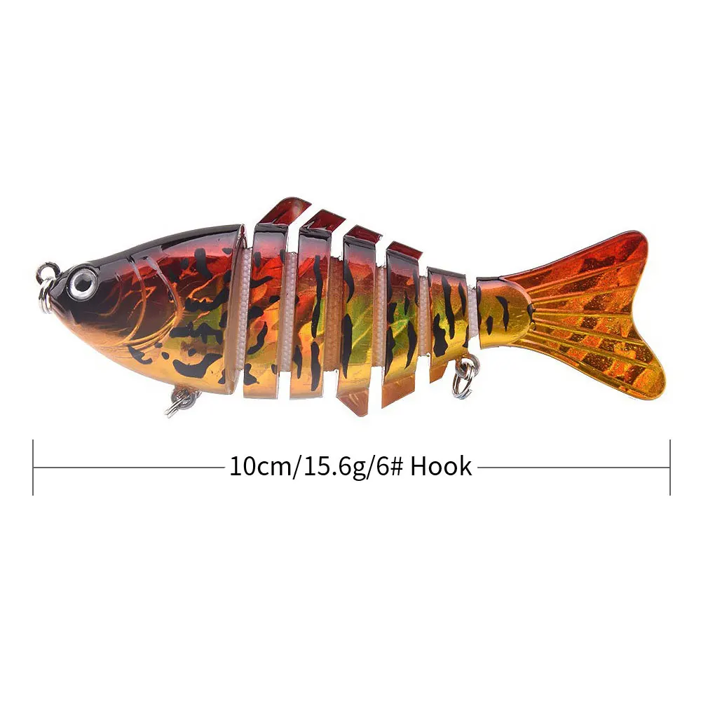 Щука Карп воббер рыболовная приманка 10 см с трехмерными глазами 7 сегментная