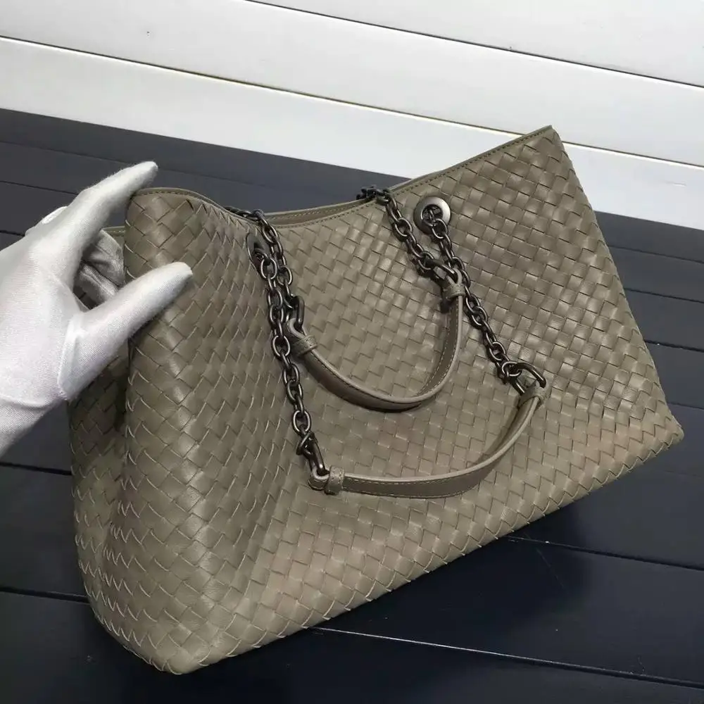 Grey Beige ISHARES натуральная кожа овчины сумки овчины Высокое качество для женщин ткань сумки на плечо цепи Мужская тотализаторов большой емкости IS168041 - Цвет: Grey Beige