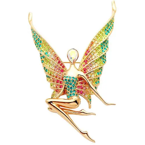 Free Shipping!!Newest fashion Delicate showily big fairy brooch outstanding quality gold plated B00509R1-01 | Украшения и