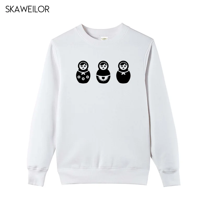 Зимние модные спортивные костюмы для женщин Русская Матрешка кукла толстовки с