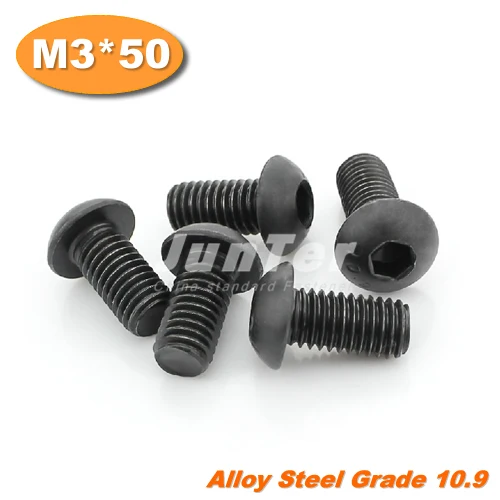 

500pcs/lot ISO7380 M3*50 Grade10.9 Alloy Steel Hexagon Socket Button Head Screws