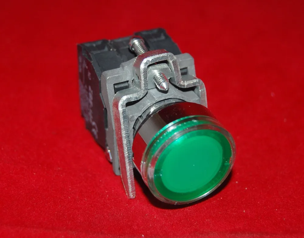 1 шт. 22 мм зеленый светодиодный кнопки с подсветкой толчком для xb4bt33b5