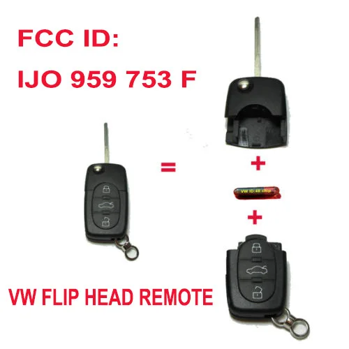 KEYECU 1J0 959 753 F 1J0959753F складной ключ безключевой доступ дистанционное управление