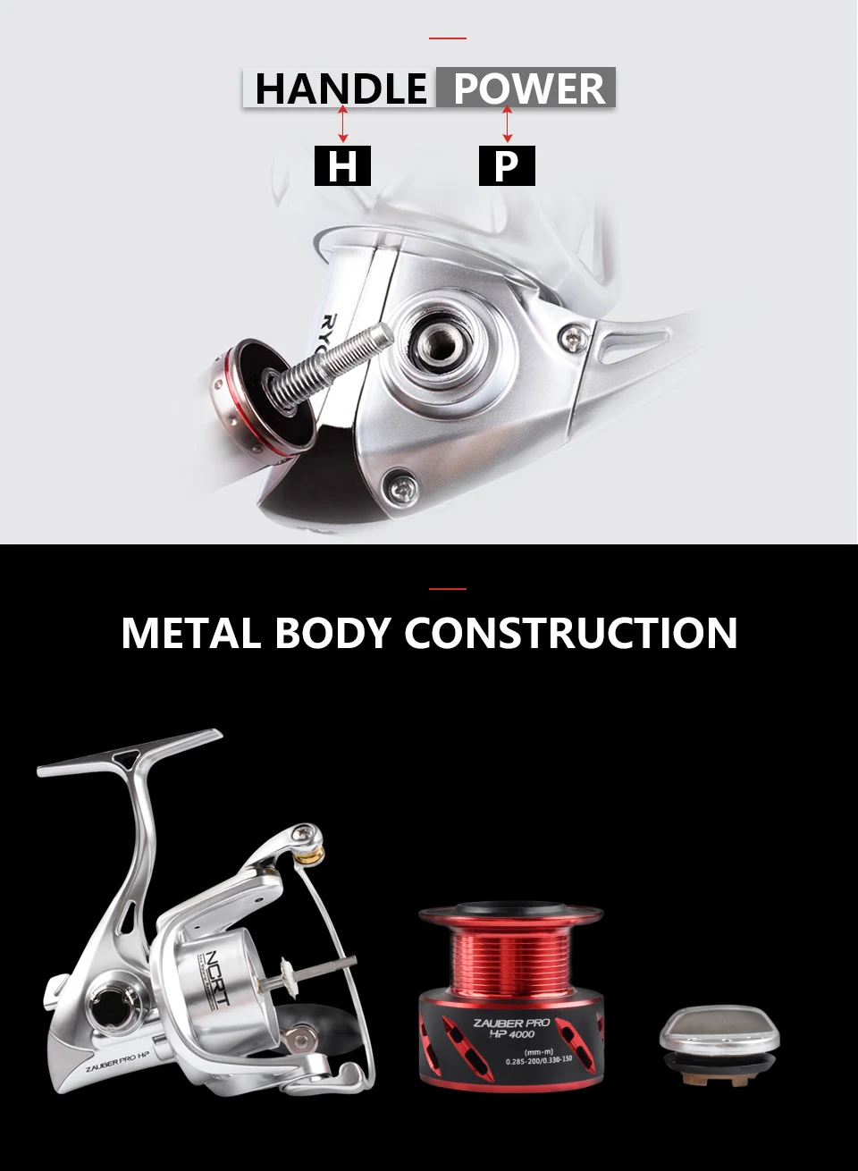 Оригинальные Рыболовные катушки RYOBI ZAUBER PRO hp, спиннинг, 8+ 1BB, металлический корпус, катушка, ручка с питанием от соленой воды, самофиксирующаяся ручка
