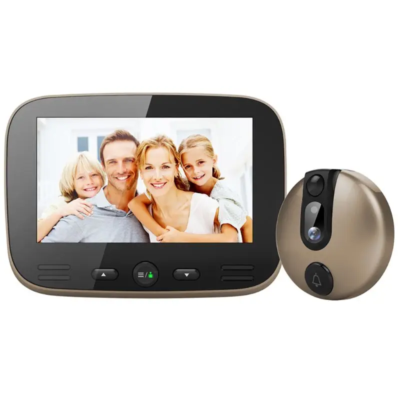 4NB700895-GD 4,3 дюймов lcd красочный экран видео дверной звонок Камера просмотра смарт электронный кошачий Глаз Отверстие для ночного видения обнаружения движения Hom - Цвет: 4NB700895-GD