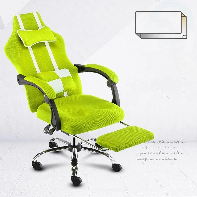 green with footrest Esports Poltrona Boss Gaming Silla Геймерское кресло f8нh может лежать с колесом с подставкой для ног Эргономика из искусственной кожи - Цвет: green with footrest
