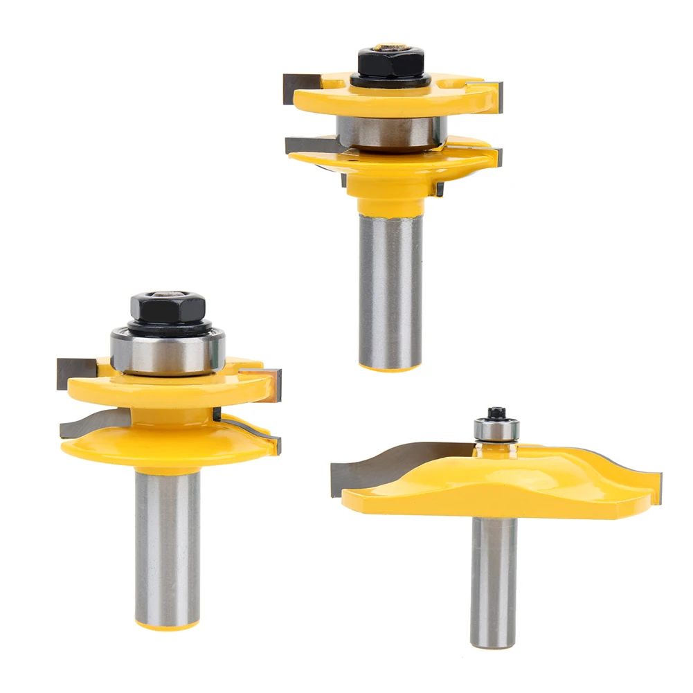 3 шт. 1/2 ''хвостовик Ogee Rail &amp Stile Router Bit бухта поднятая Панель Набор инструментов