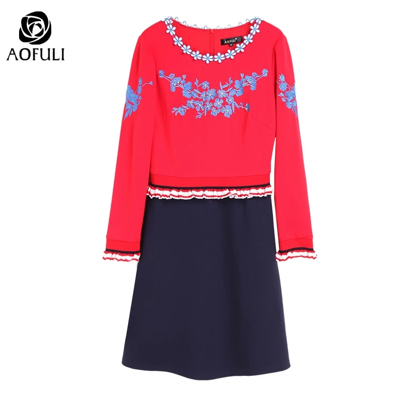 Размер S/M/L/XL осеннее платье в стиле барокко с цветочной вышивкой и бисером