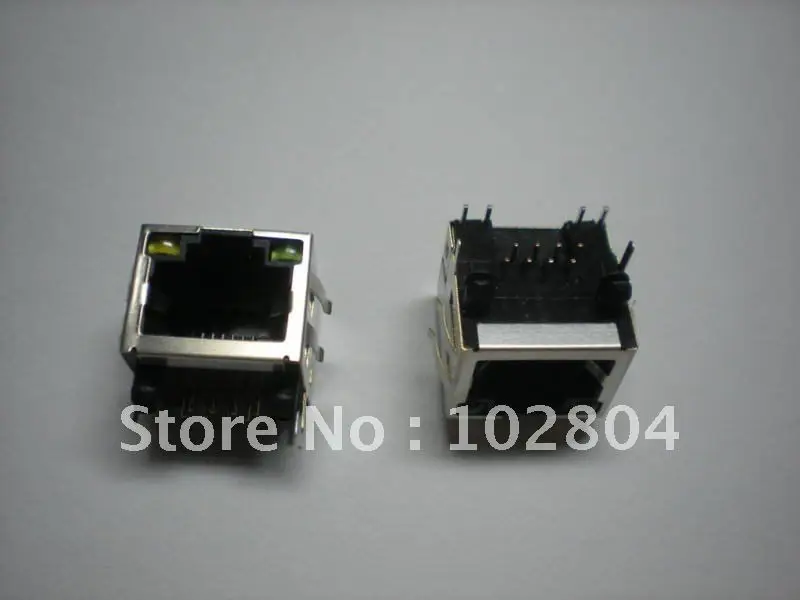 RJ45 Модульная сеть PCB Jack 56 8P LAN разъем экранированный со светодиодной лампой 12 шт в