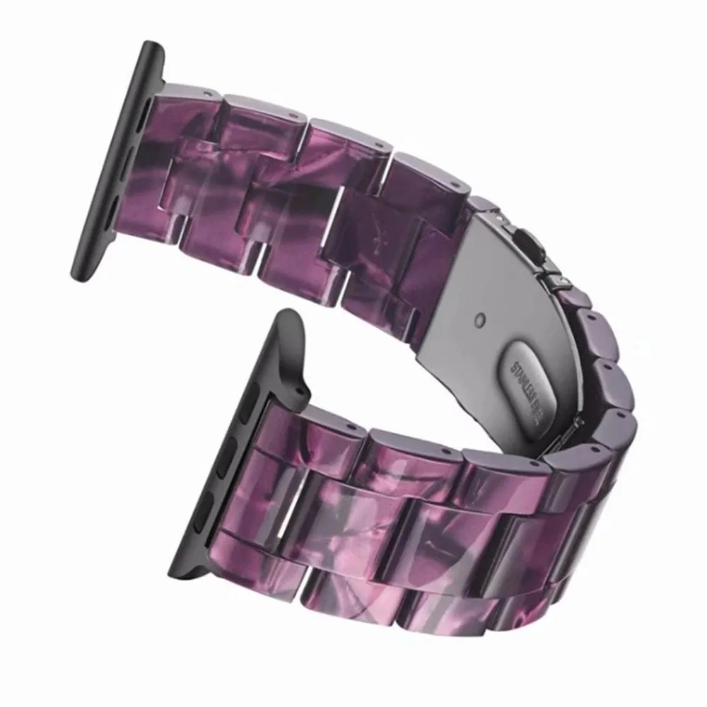Полимерный ремешок для часов Apple Watch Series 4 3 2 1 ремешок из нержавеющей стали браслет с пряжкой для iWatch Band 38 мм 40 мм 42 мм 44 мм ремешок