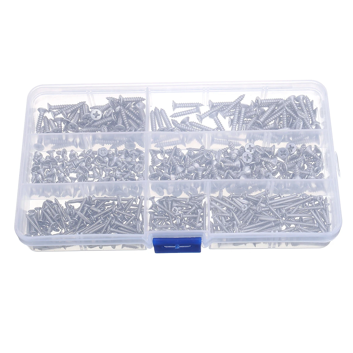 

SULEVE MXSP6 600Pcs M2.2/M2.9/M3.5 Stainless Steel Pozi Phillips Raised Countersunk Self-Tapping Screw Set with Box