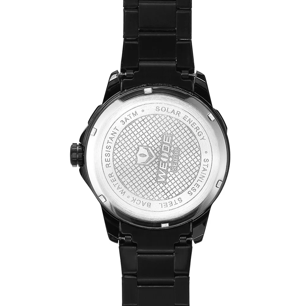 weide полностью Стальные кварцевые часы с солнечной энергией для мужчин спортивные водонепроницаемые деловые мужские часы hombre reloj relogio masculino