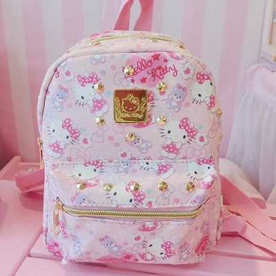 J Hello kitty сумка Детская Мультфильм My Melody большие сумки для девочек путешествия KT рюкзак Водонепроницаемый девушка школьная сумка на плечо хорошее качество - Цвет: J