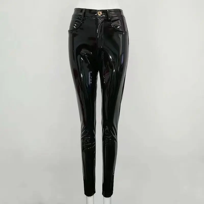 Черное боди с кожаными штанами комплект из 2 предметов|piece set|2 piece set2 pants sets |