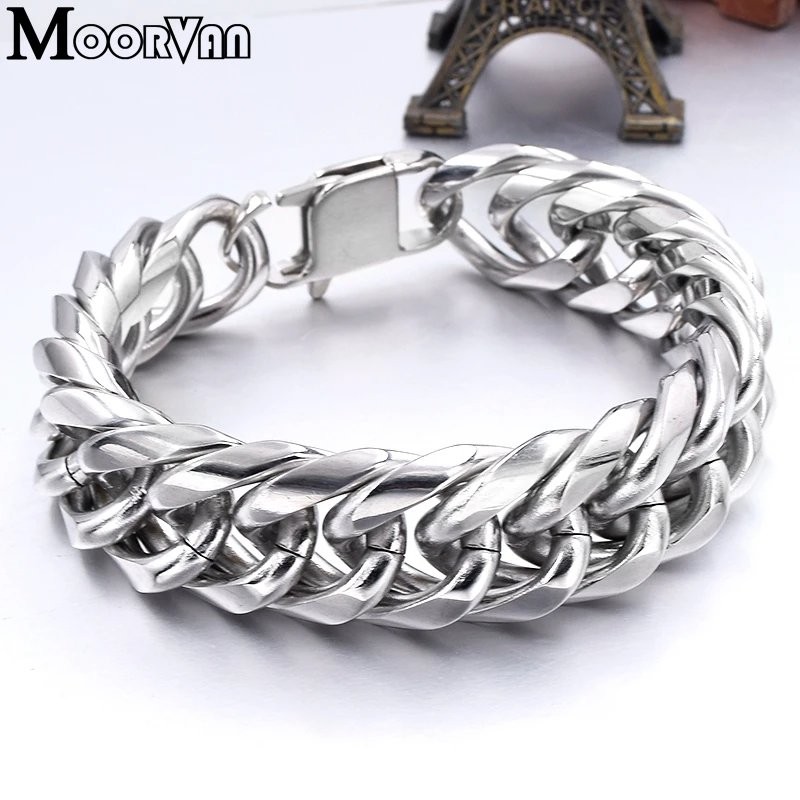 Moorvan 19 мм шириной 22 см длина, ссылка chian ювелирные изделия горячее предложение 316l нержавеющая сталь, для мужчин мужской Шарм браслет Бижу VB307