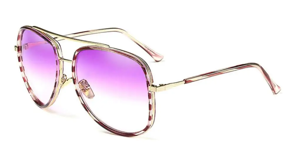 C8 leopard purple Золотые Зеркальные Солнцезащитные очки мужские большие Металическая оправа "Авиатор" классические винтажные очки высокого качества брендовые дизайнерские солнцезащитные очки Oculos - Цвет линз: C8 leopard purple