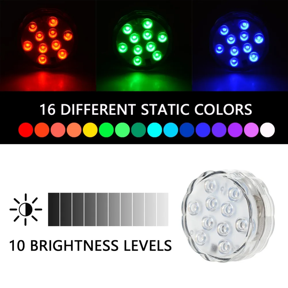 Lumi вечерние Погружные светодиодный светильник s водонепроницаемый RGB цвета с 2