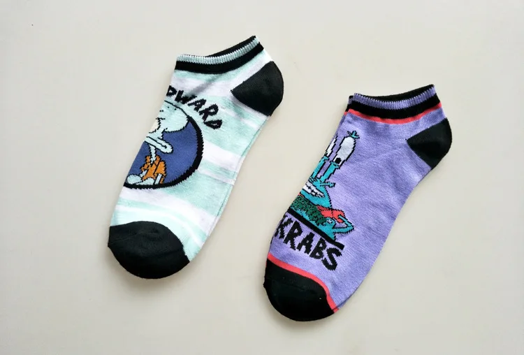 Новые летние женские невидимые носки Kawaii с губкой Бобом короткие забавные носки с рисунками Милые Удобные носки-башмачки с Муми-троллями