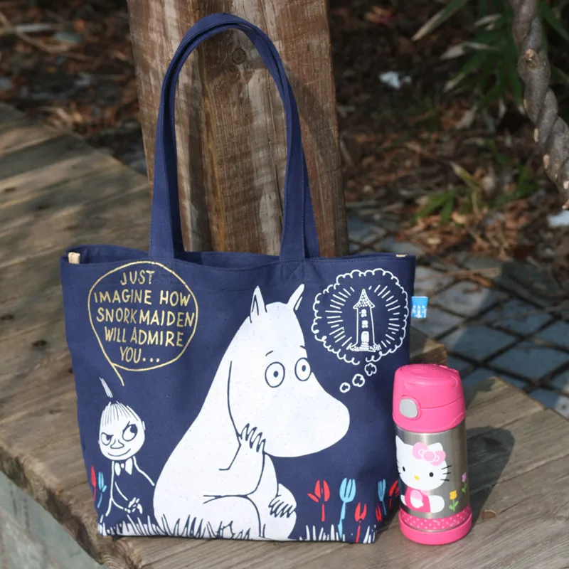 Moomin джинсовая синяя сумка на плечо сумка для хранения холщовая сумка-мессенджер