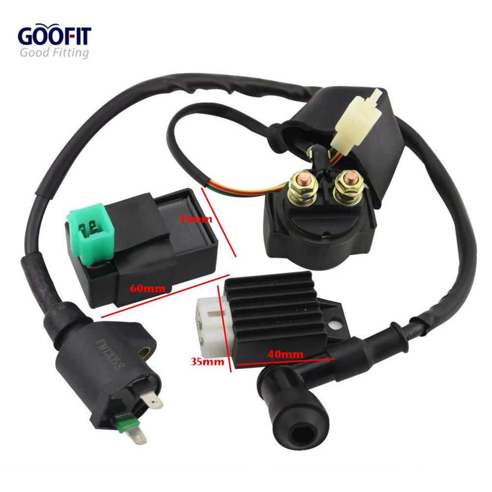 Катушка зажигания GOOFIT 5 Pin CDI соленоидная катушка для 50cc 70cc 90cc 110cc 125cc ATV Dirt Bike and Go Kart