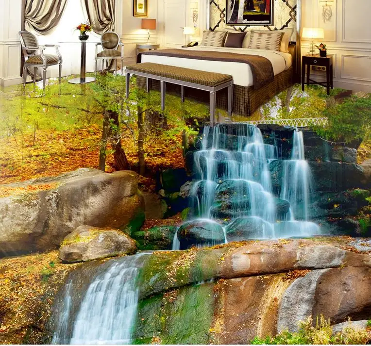 3D обои для детской комнаты гостиной спальни ванной|floor wall paper|waterfall photophoto wallpaper |