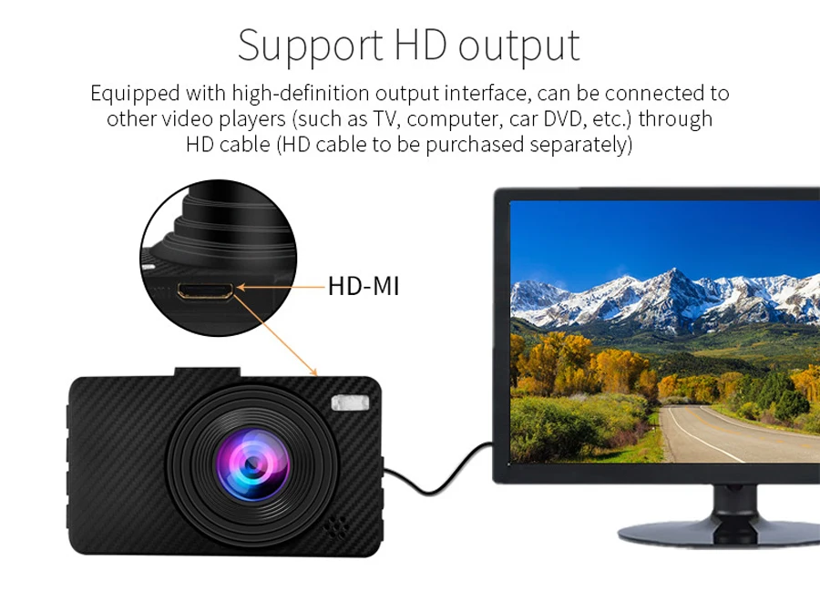 1080 P HD видеорегистратор ночного видения Автомобильный видеорегистратор 3 дюйма 170 градусов широкий угол
