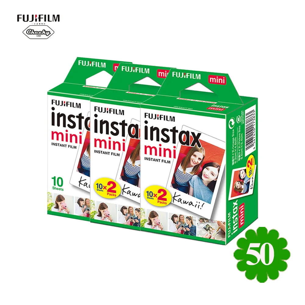 Пленка Fujifilm Instax Mini с белыми краями 50 листов пленка для Fuji mini 8 9 7s 25 90 SP1 мгновенной