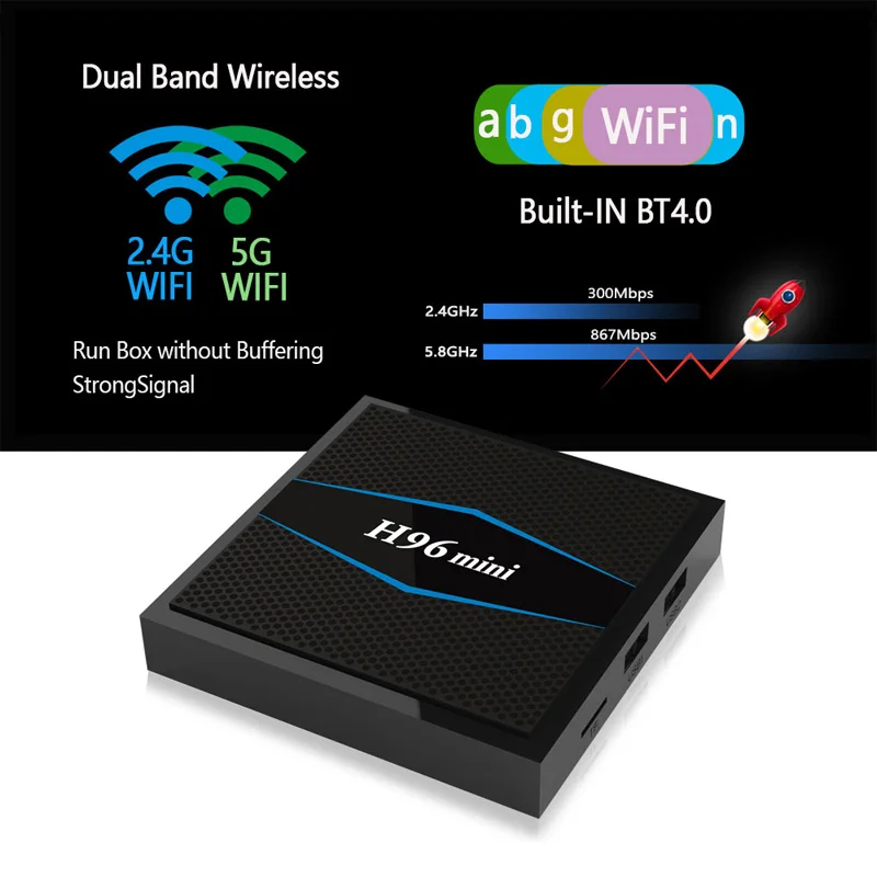 Оригинальный XGODY H96 Мини Bluetooth 4 0 Smart TV Box Android 7 1 Nougat Amlogic S905W четырехъядерный 2G + 16G 4K HD