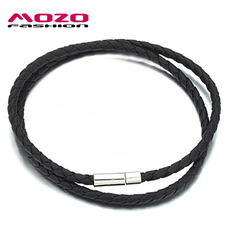 Цепочка MOZO MPL46 для мужчин и женщин повседневная бижутерия из черной кожи колье