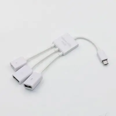 Адаптер 3 в 1 Micro usb хаб штекер Гнездо Двойной USB 2 0 адаптер хоста OTG Кабель