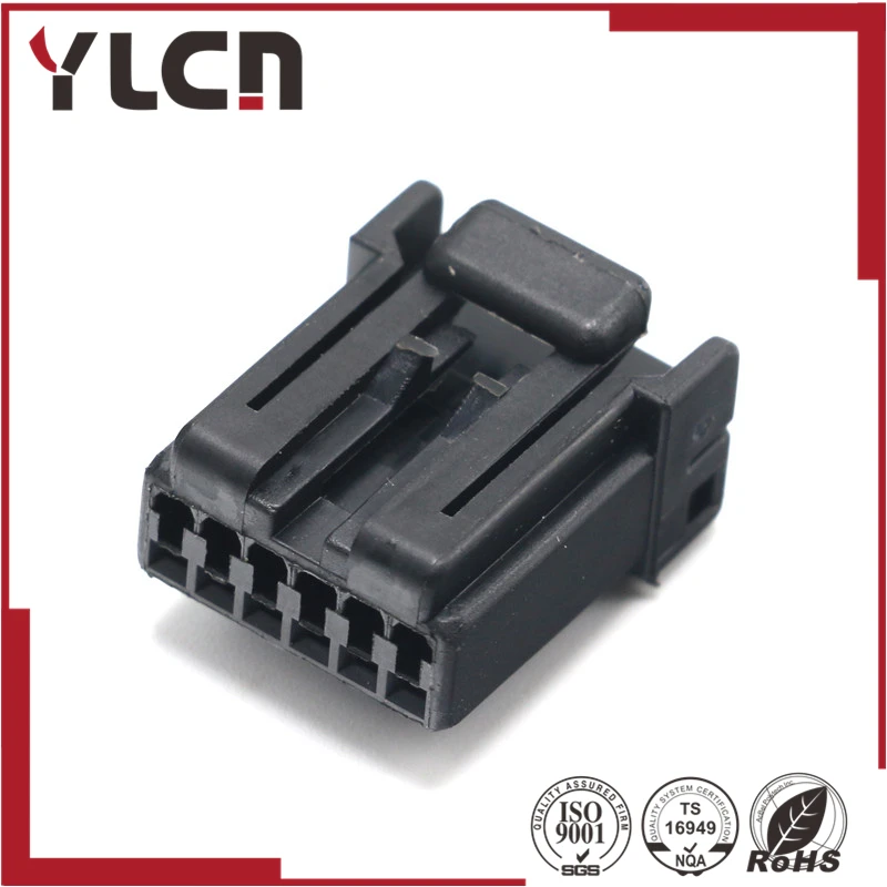 

High Quality 6pin plastic housing plug auto wiring harness unsealed cable black sensor connector 175507-2