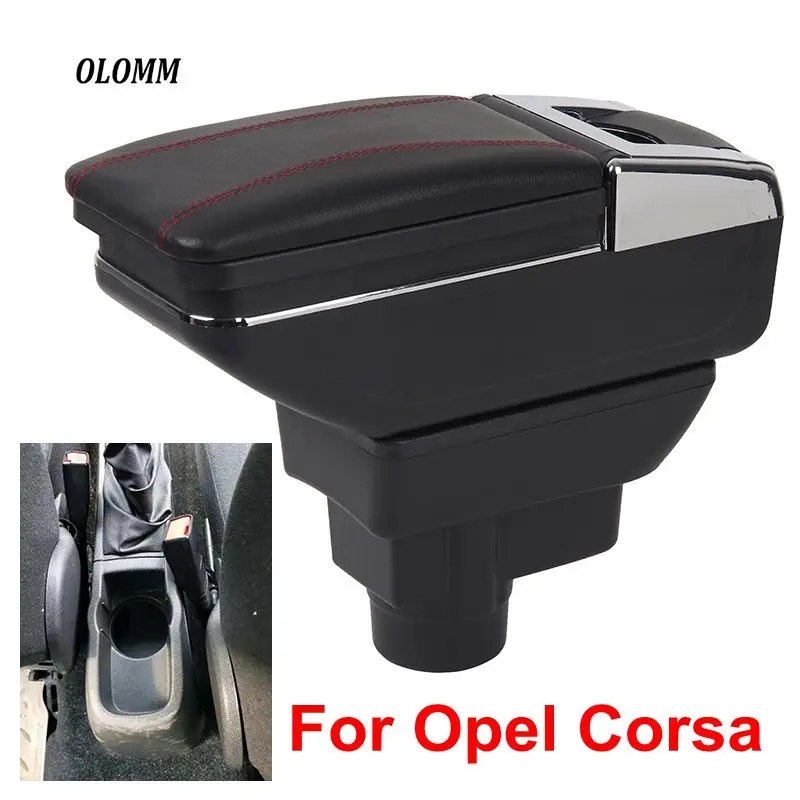 Для Opel Corsa подлокотник коробка Opel Corsa D зарядка через usb повысить двухслойный центральный магазин содержание Подстаканник Пепельница аксессуары