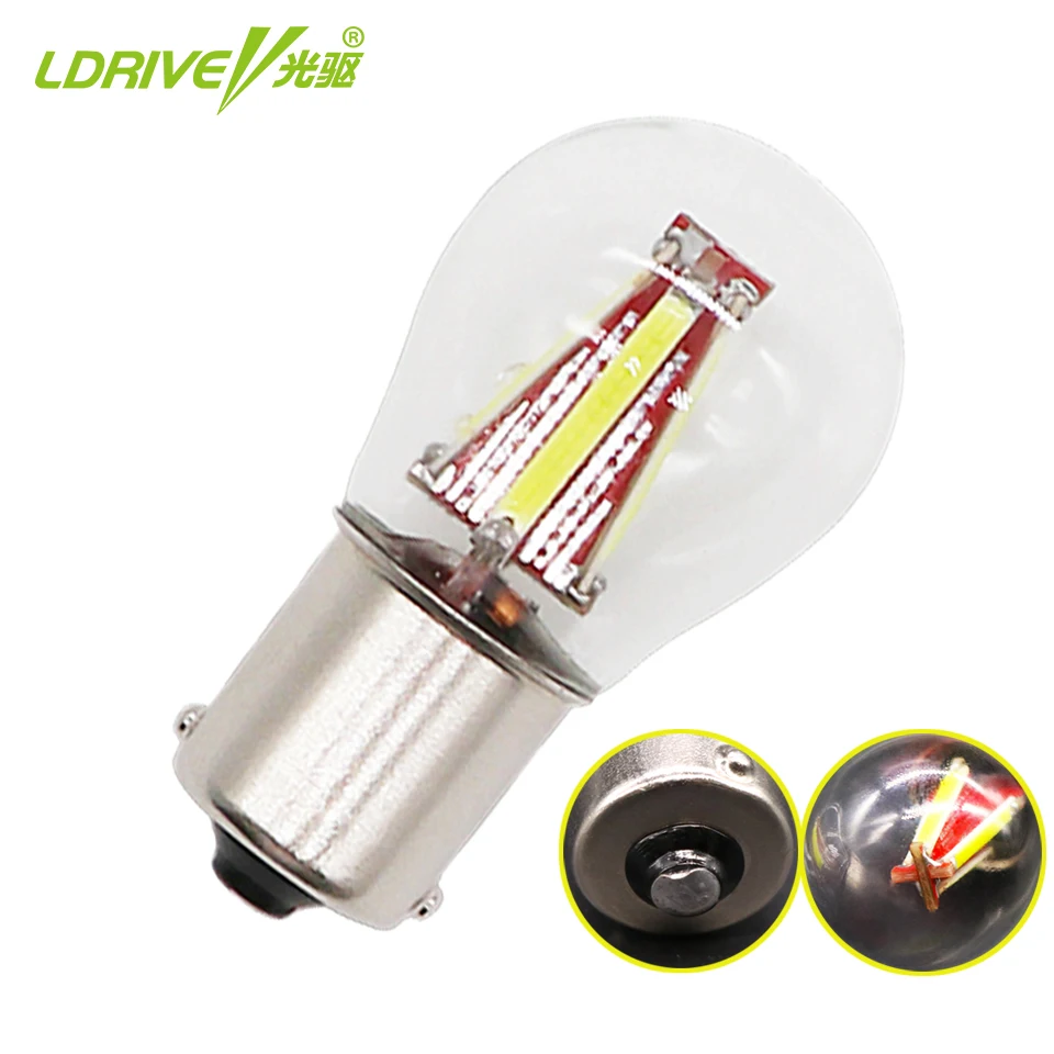LDRIVE 1 шт 12v-28v 12v автомобильная лампа светильник 1156 BA15S P21W S25 нити чип Авто