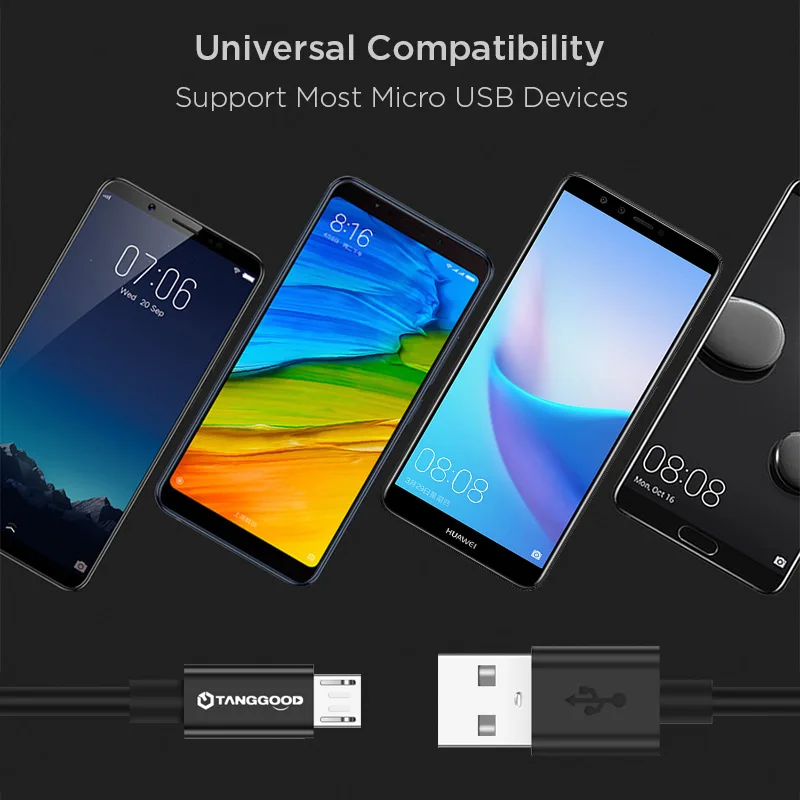 TANGGOOD Micro USB кабель адаптер 1 м 2A Быстрая зарядка Телефон для samsung Xiaomi Android huawei MicroUSB |
