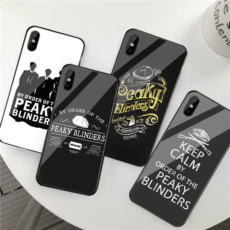 GYKZ Peaky Blinders ТВ серия чехол для телефона для iPhone 6 6s XS MAX XR X 7 8 Plus роскошный закаленное стекло задняя крышка Жесткий гладкий Чехол
