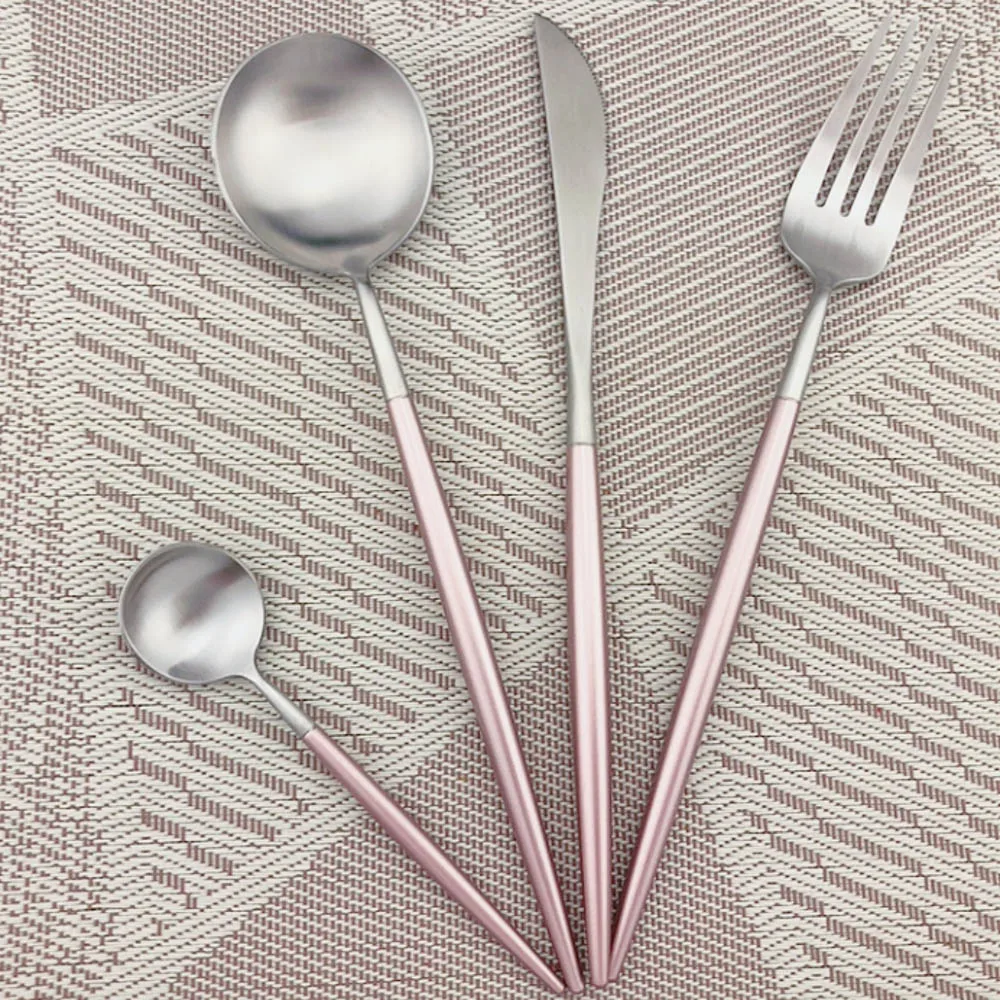 Стильные 24 шт золотые столовые приборы набор черных столовых приборов вилки ножи