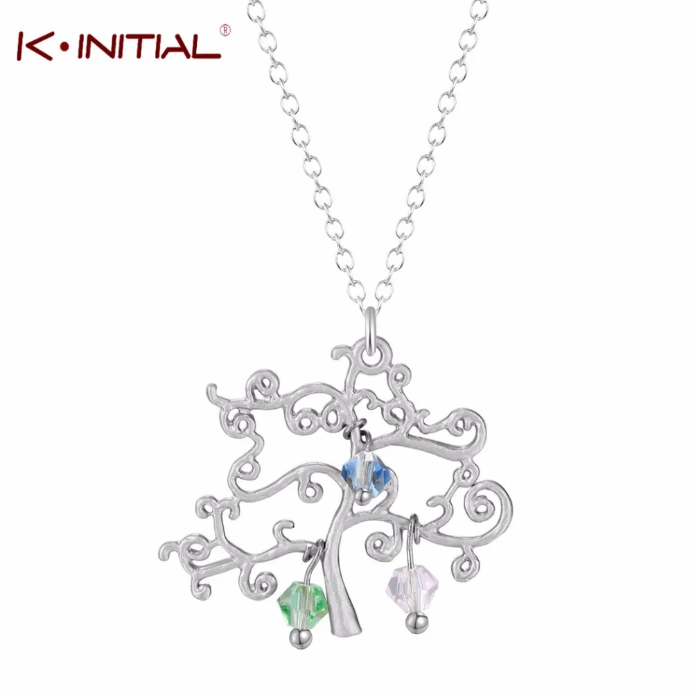 Kinitial 10 шт. подвески и ожерелья с семейным деревом камнями по месяцу рождения для