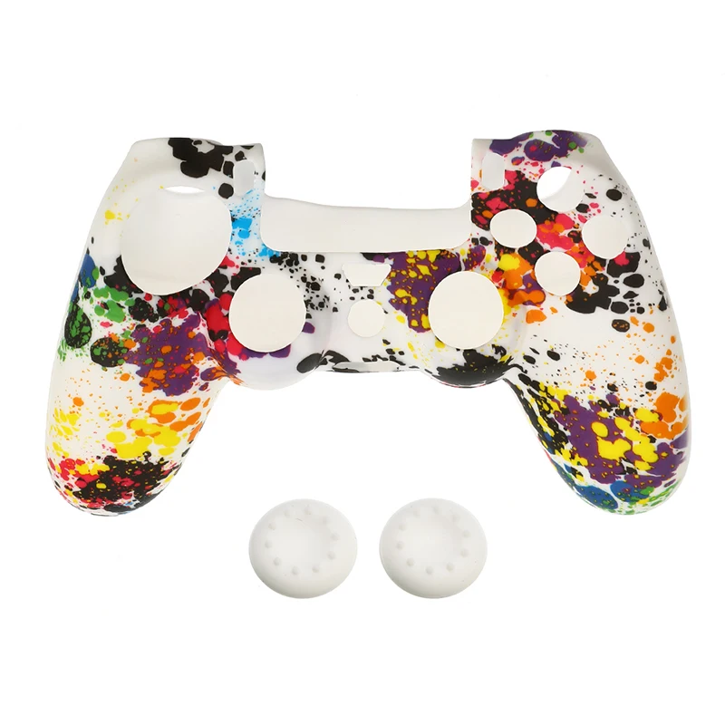 Силиконовый защитный чехол для контроллера Dualshock 4 PS4 с колпачками джойстика |