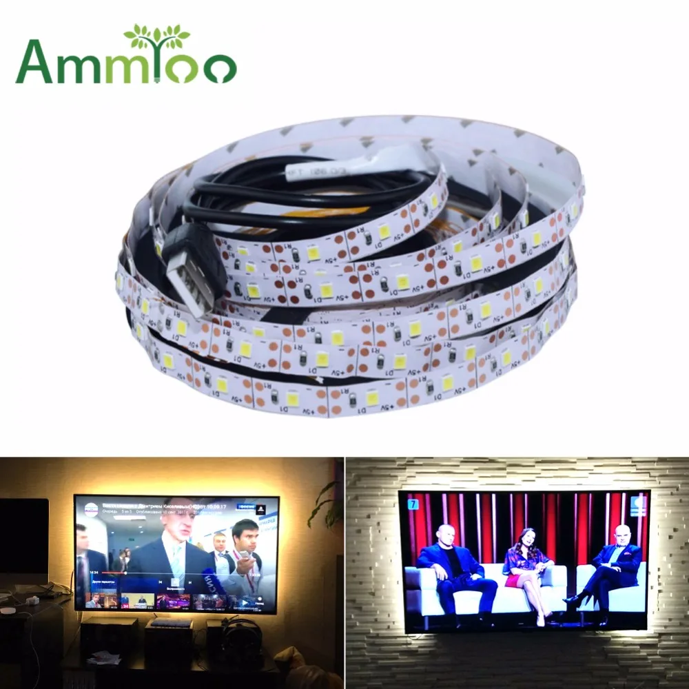 Лента светодиодная SMD 2835 с USB кабелем 50 см 1 м 2 3 4 5 м|5m smd|5v led strip5v strip light |