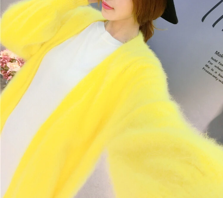 Натуральная норка кашемир толстые теплые пальто Настоящее натуральное свитер с