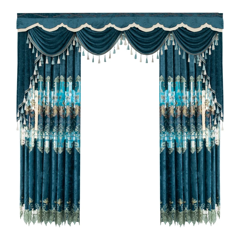 Кашемировые затемняющие шторы Chenille для гостиной французские оконные