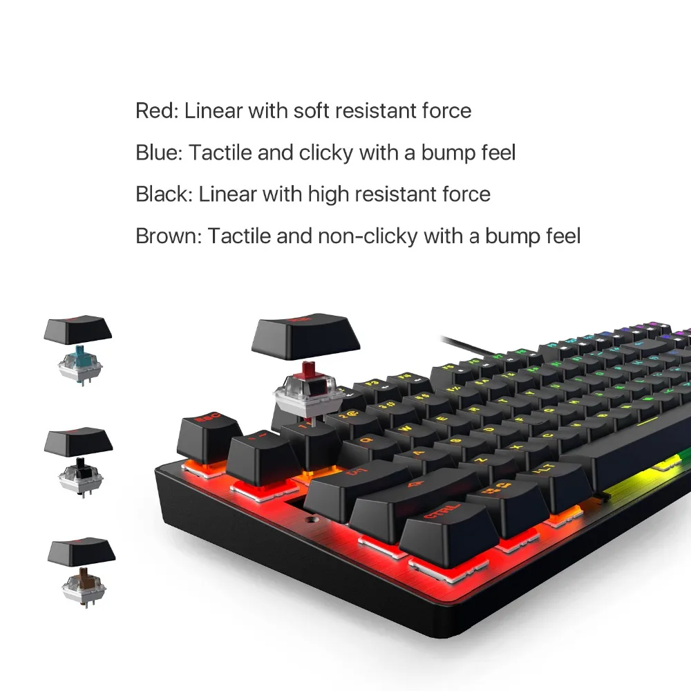 DREVO Tyrfing V2 87Key RGB подсветка игровая механическая клавиатура Программирование