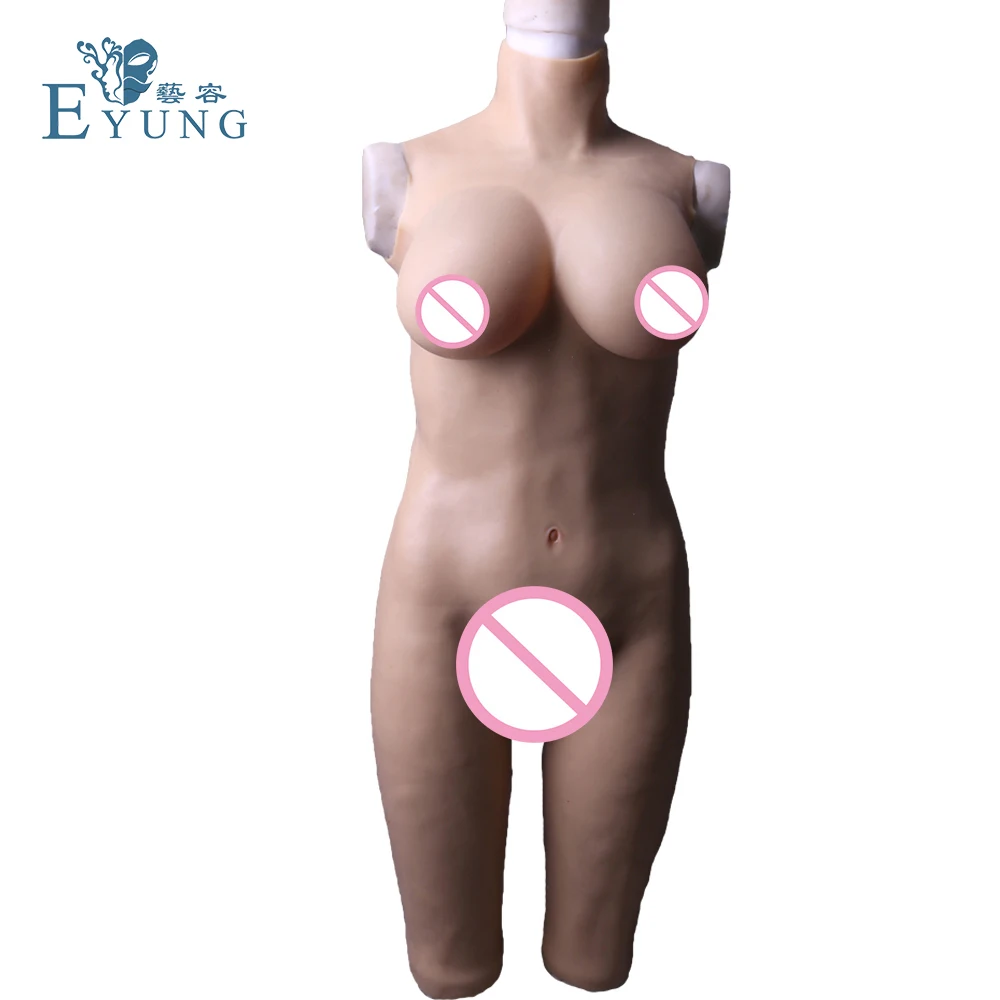 EYUNG силиконовые груди с вагиной боди для трансвеститов зентай костюм европейцев