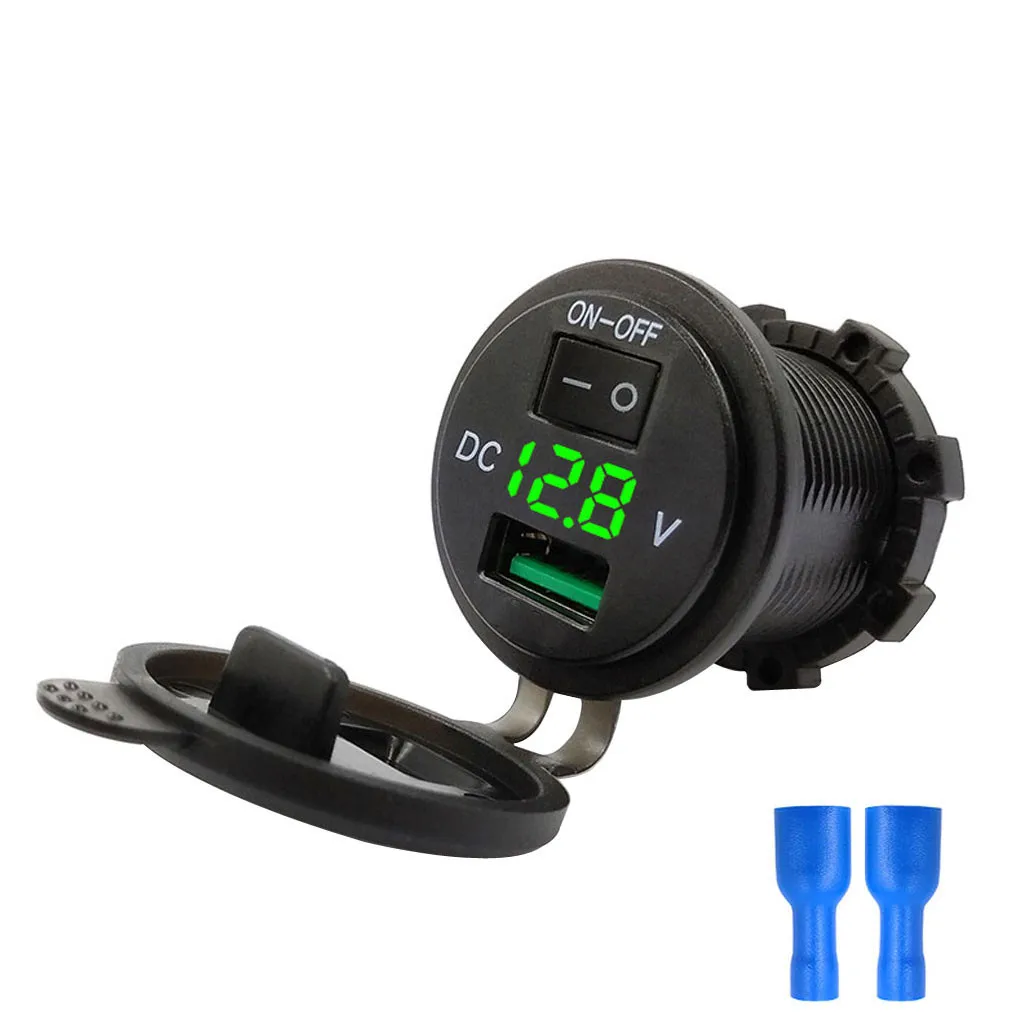 Мотоцикл USB быстрое автомобильное зарядное устройство адаптер 12-24V Лодка Кабель с